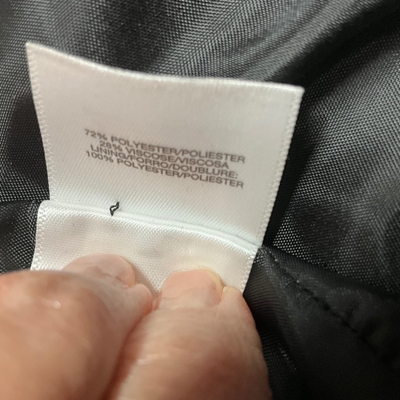 ANNE KLEIN Fully Lined Long Line Open Front Blazer Wide Lapels Zipper Detail S - Picture 8 of 9